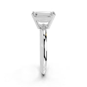 Emerald Cut Solitaire Lab Grown Diamond Engagement Ring (2 mm width)