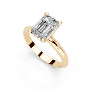 Emerald Cut Solitaire Lab Grown Diamond Engagement Ring (2 mm width)