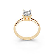 Emerald Cut Solitaire Lab Grown Diamond Engagement Ring (2 mm width)