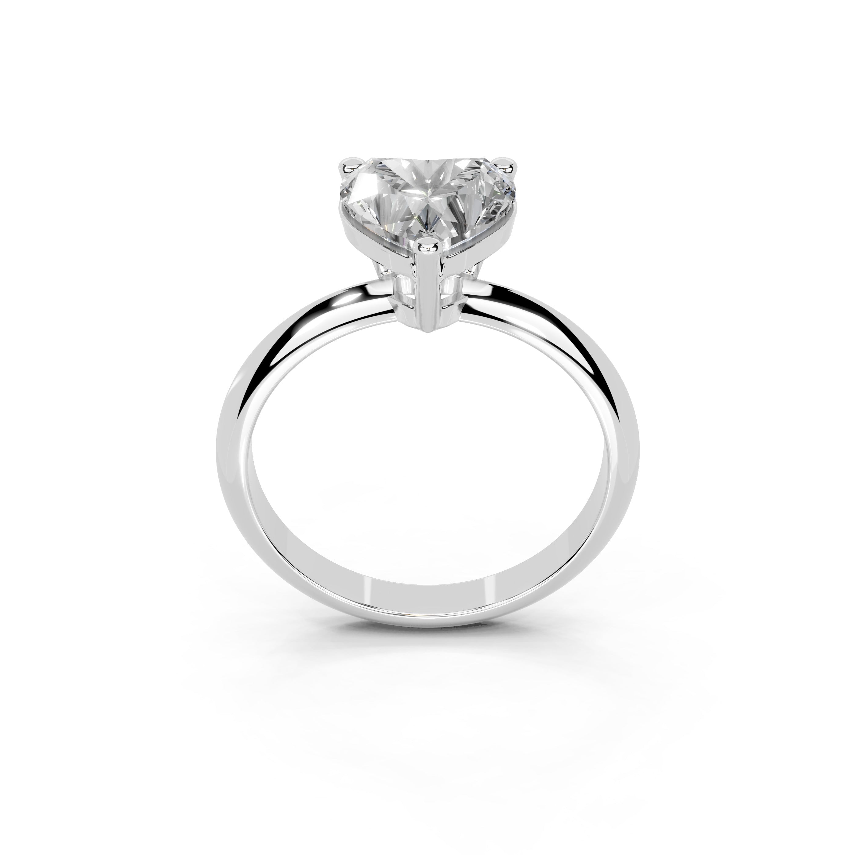 Heart Cut Solitaire Lab Grown Diamond Engagement Ring (2 mm width)