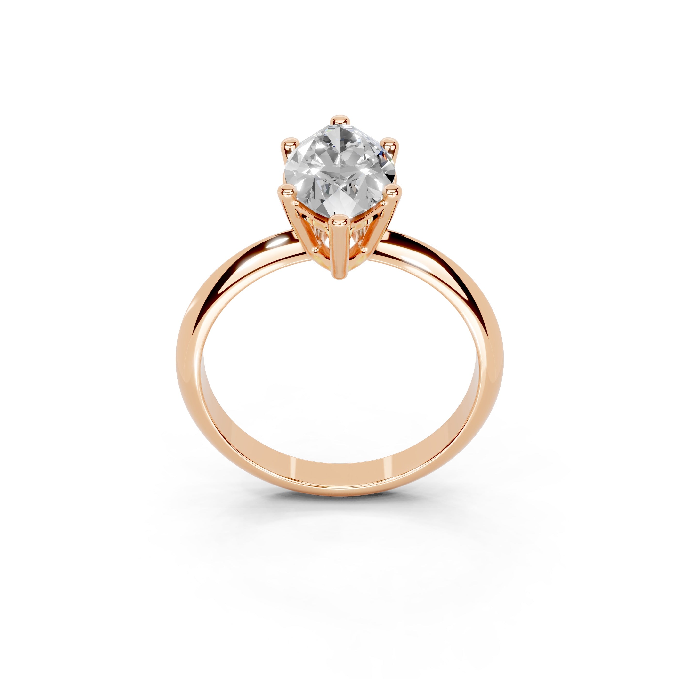 Marquise Cut Solitaire Lab Grown Diamond Engagement Ring (2 mm width)