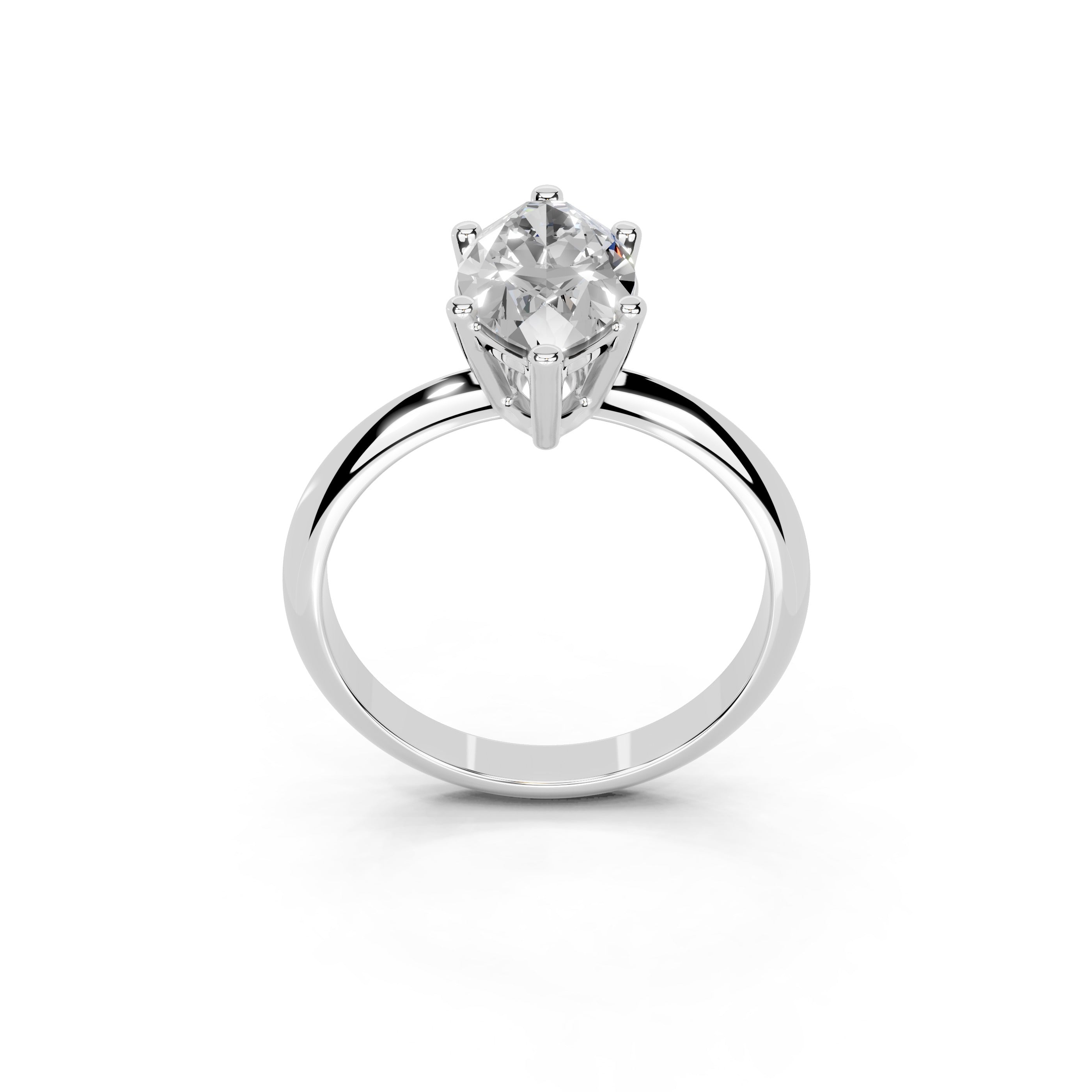 Marquise Cut Solitaire Lab Grown Diamond Engagement Ring (2 mm width)