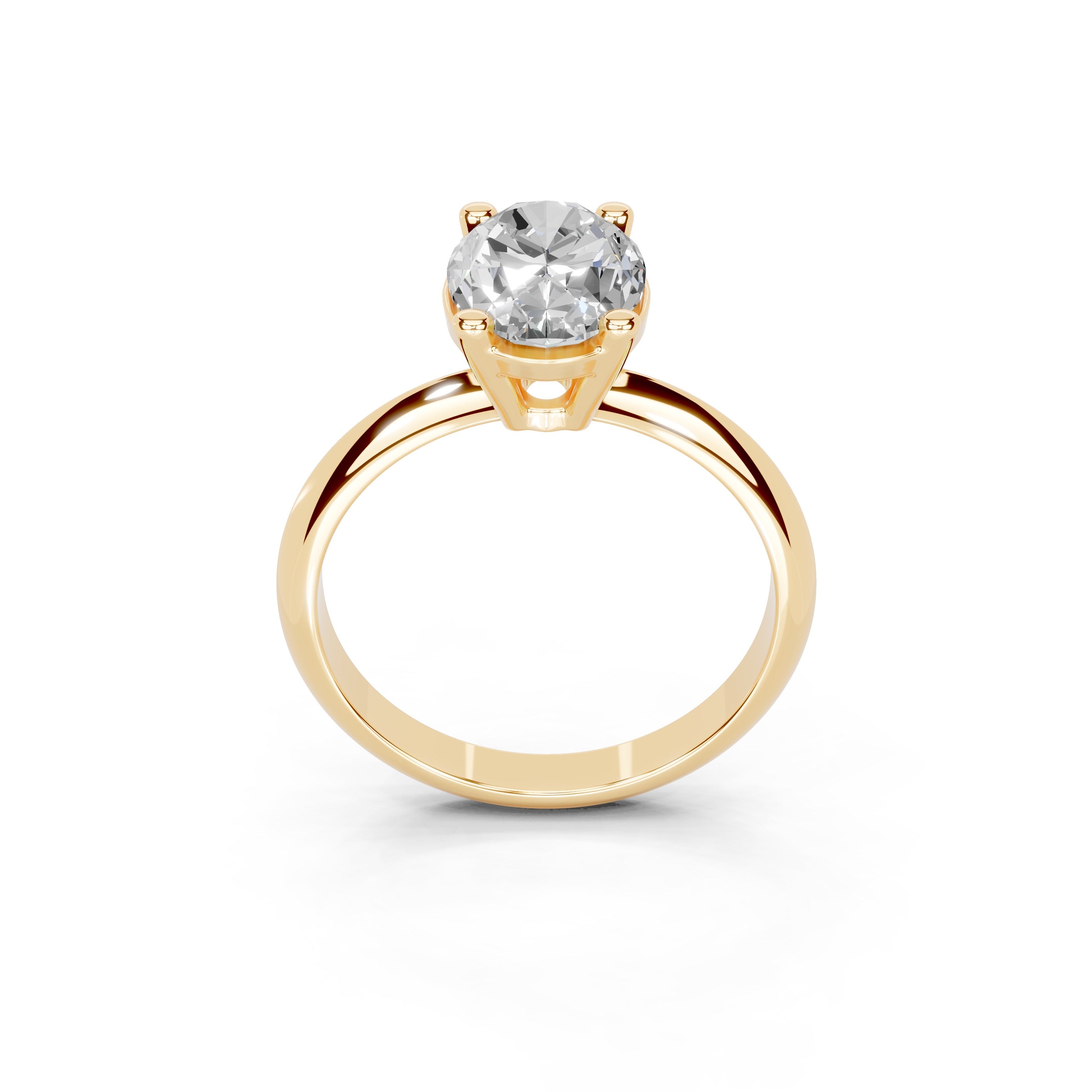 Oval Cut Solitaire Lab Grown Diamond Engagement Ring (2 mm width)