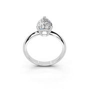 Pear Cut Solitaire Lab Grown Diamond Engagement Ring (2 mm width)