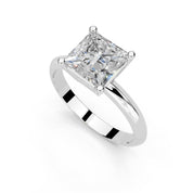 Princess Cut Solitaire Lab Grown Diamond Engagement Ring (2 mm width)