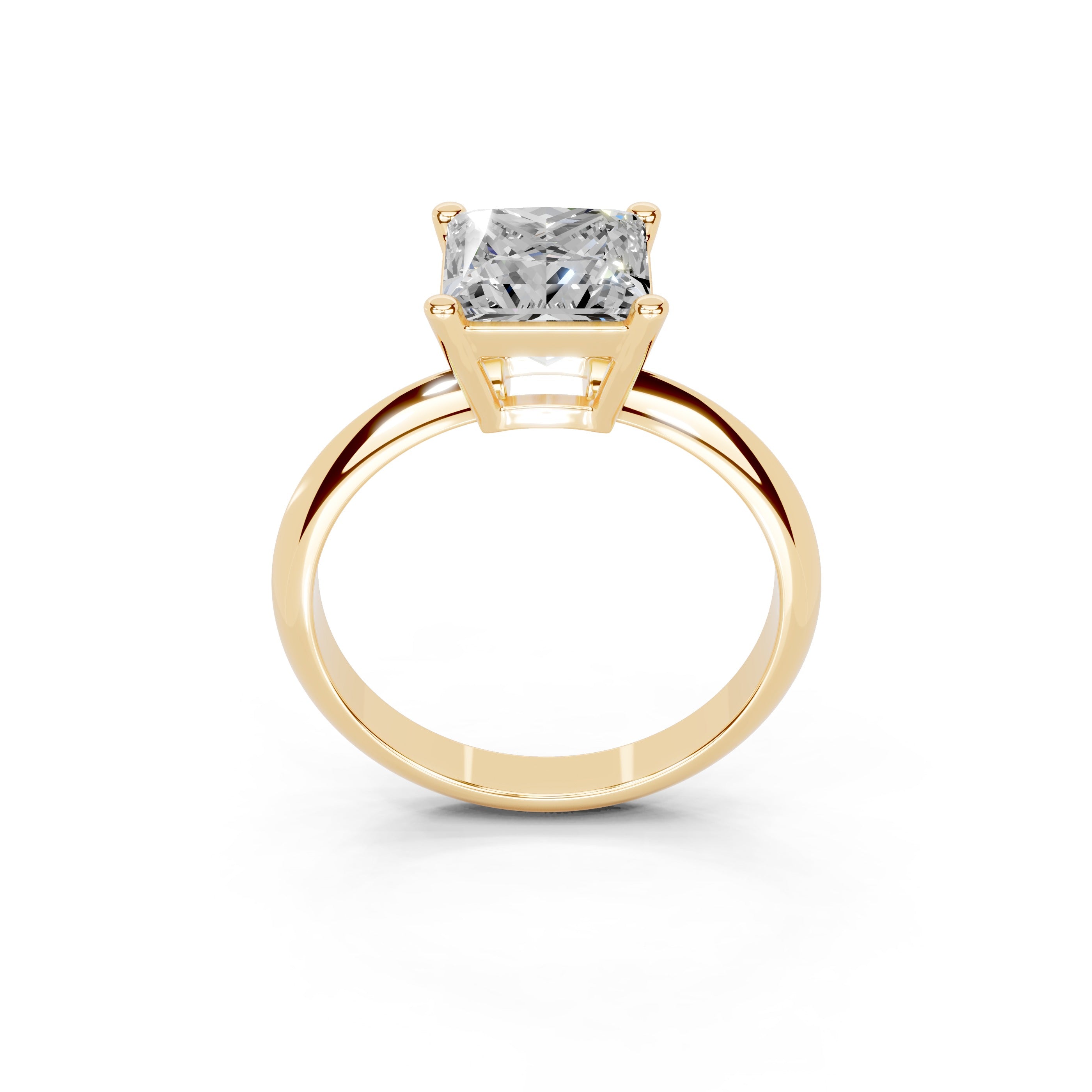 Princess Cut Solitaire Lab Grown Diamond Engagement Ring (2 mm width)