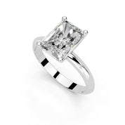 Radiant Cut Solitaire Lab Grown Diamond Engagement Ring (2 mm width)