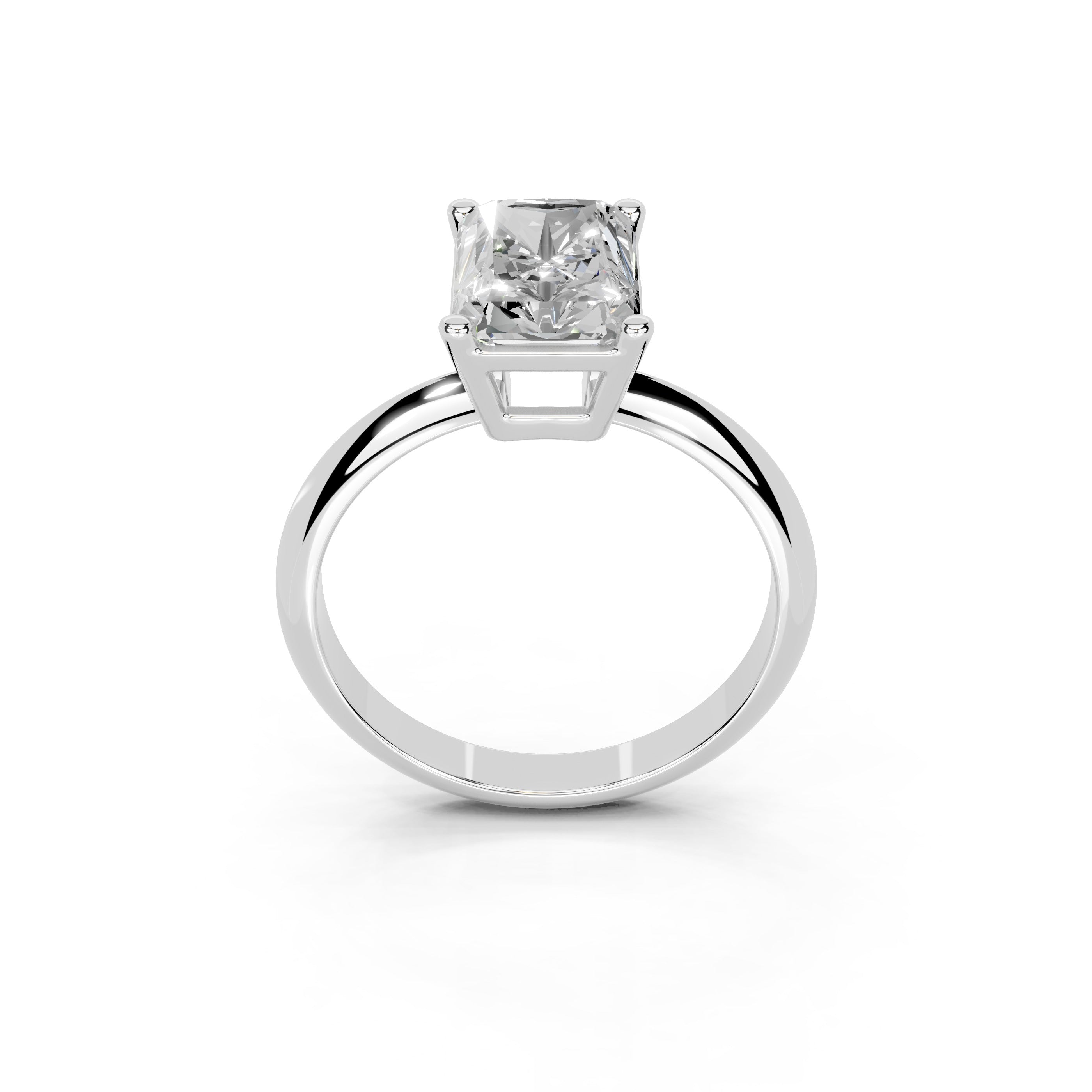 Radiant Cut Solitaire Lab Grown Diamond Engagement Ring (2 mm width)