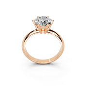 Round Cut Solitaire Lab Grown Diamond Engagement Ring (2 mm width)