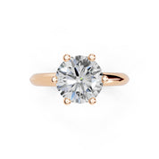 Round Cut Solitaire Lab Grown Diamond Engagement Ring (2 mm width)