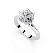 Round Cut Solitaire Lab Grown Diamond Engagement Ring (2 mm width)