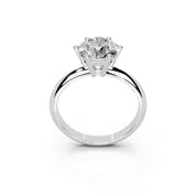 Round Cut Solitaire Lab Grown Diamond Engagement Ring (2 mm width)