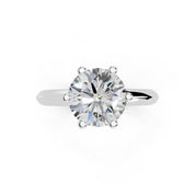 Round Cut Solitaire Lab Grown Diamond Engagement Ring (2 mm width)