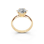 Round Cut Solitaire Lab Grown Diamond Engagement Ring (2 mm width)