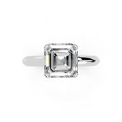 Asscher Cut Knife Edge Solitaire Lab Grown Diamond Engagement Ring (1.5-2mm width)