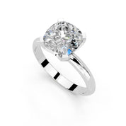 Cushion Cut Knife Edge Solitaire Lab Grown Diamond Engagement Ring (1.5-2mm width)