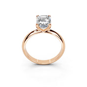 Emerald Cut Knife Edge Solitaire Lab Grown Diamond Engagement Ring (1.5-2mm width)