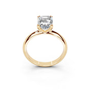 Emerald Cut Knife Edge Solitaire Lab Grown Diamond Engagement Ring (1.5-2mm width)