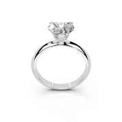 Heart Cut Knife Edge Solitaire Lab Grown Diamond Engagement Ring (1.5-2mm width)