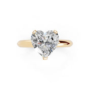 Heart Cut Knife Edge Solitaire Lab Grown Diamond Engagement Ring (1.5-2mm width)