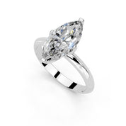 Marquise Cut Knife Edge Solitaire Lab Grown Diamond Engagement Ring (1.5-2mm width)