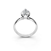 Marquise Cut Knife Edge Solitaire Lab Grown Diamond Engagement Ring (1.5-2mm width)