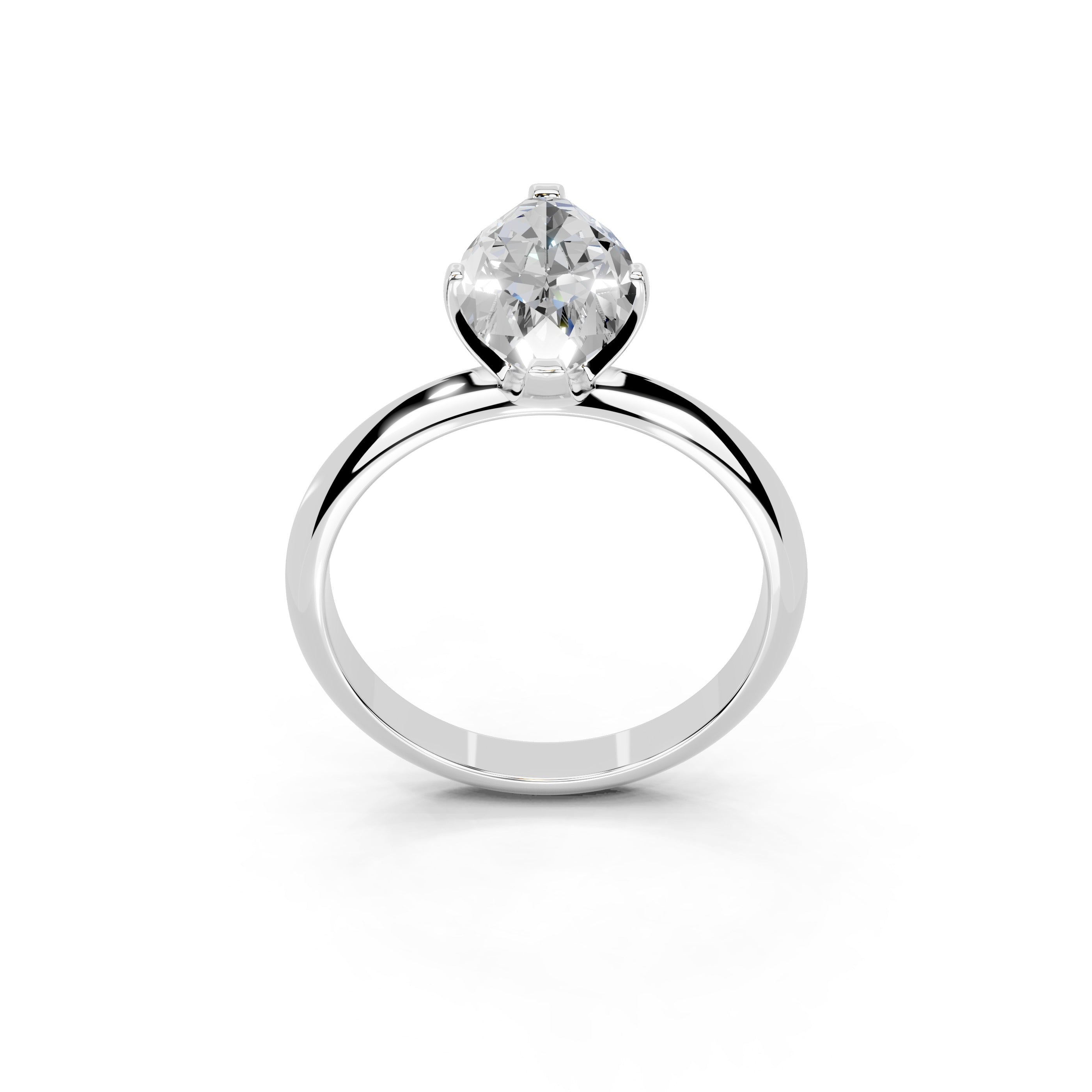 Marquise Cut Knife Edge Solitaire Lab Grown Diamond Engagement Ring (1.5-2mm width)