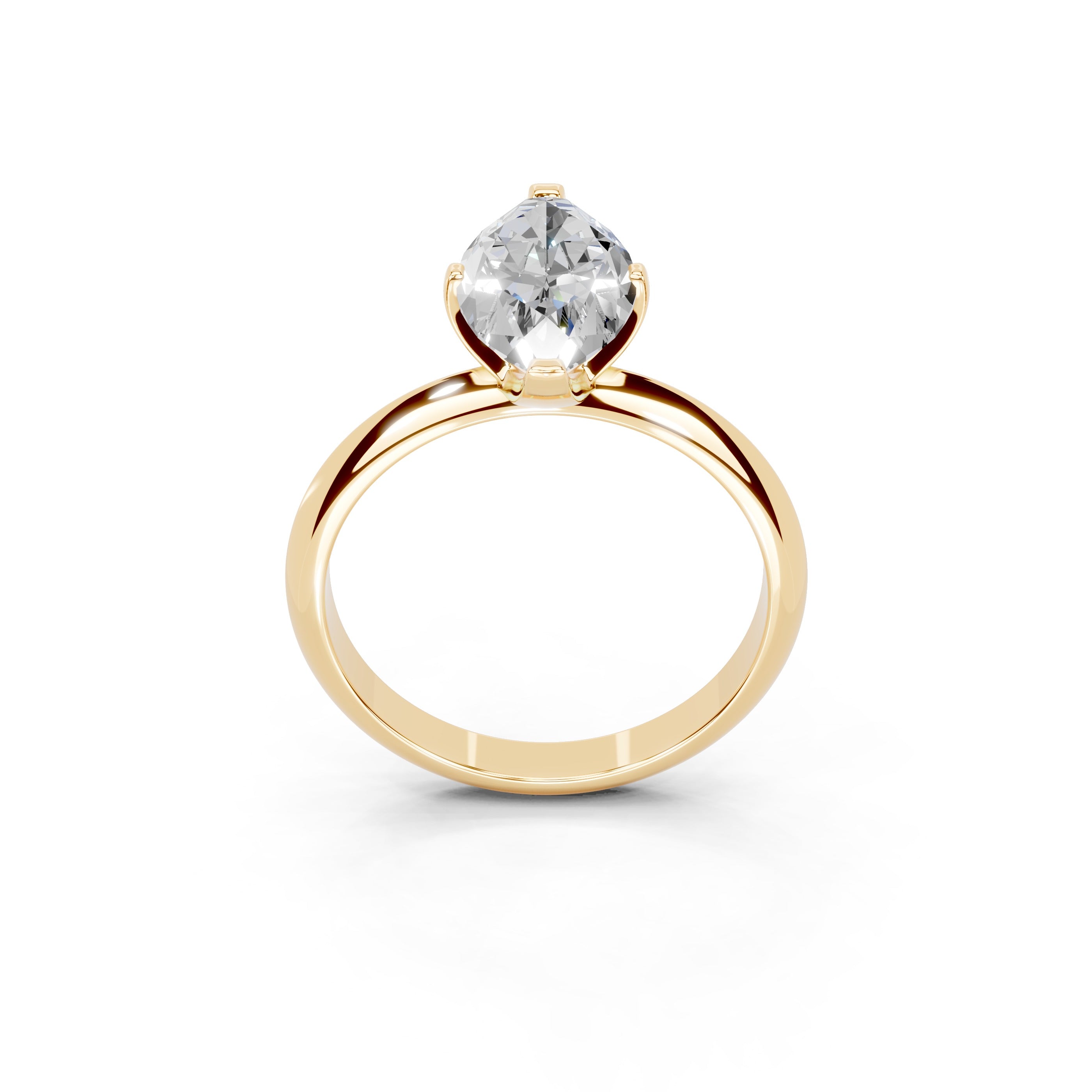 Marquise Cut Knife Edge Solitaire Lab Grown Diamond Engagement Ring (1.5-2mm width)