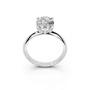 Oval Cut Knife Edge Solitaire Lab Grown Diamond Engagement Ring (1.5-2mm width)