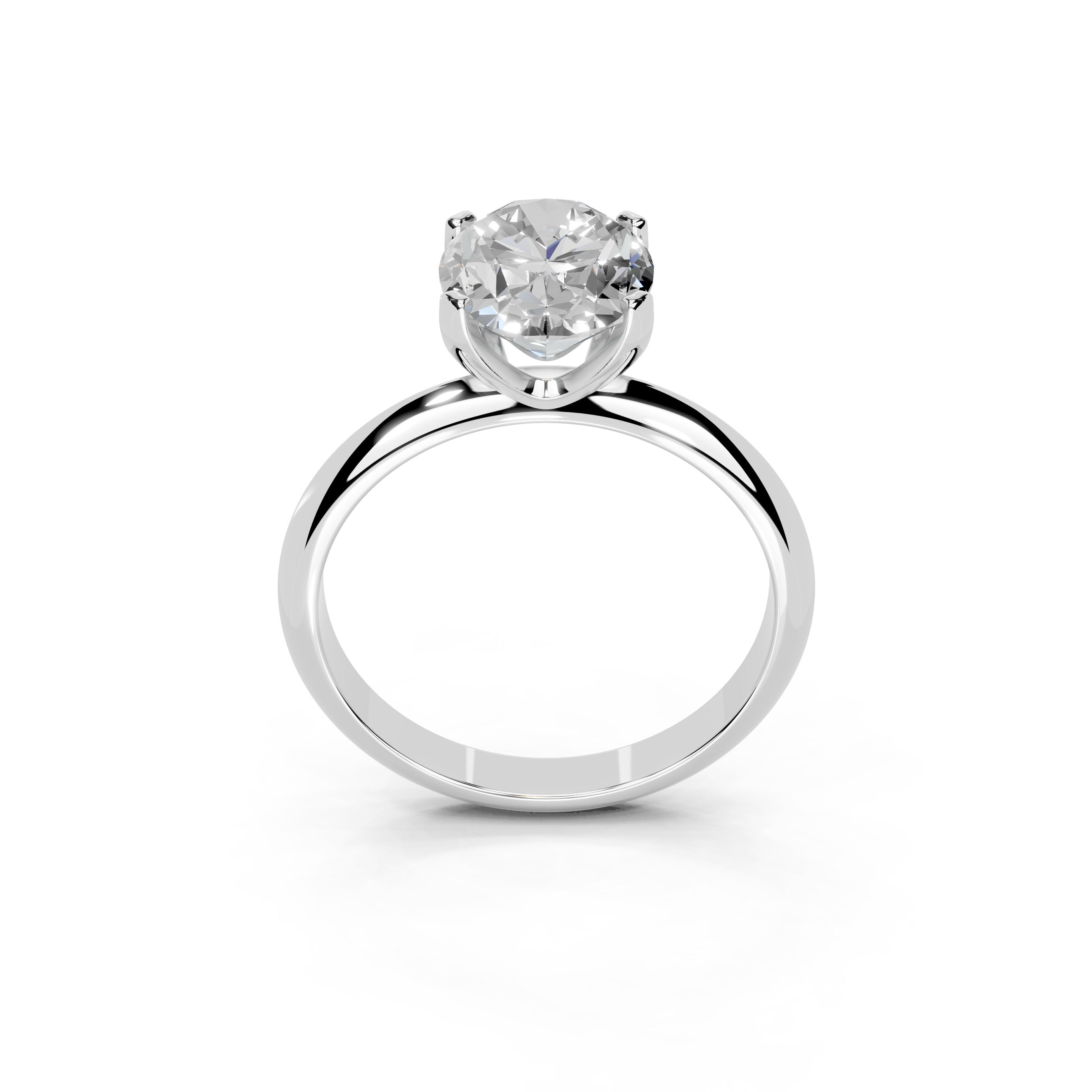 Oval Cut Knife Edge Solitaire Lab Grown Diamond Engagement Ring (1.5-2mm width)