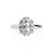 Oval Cut Knife Edge Solitaire Lab Grown Diamond Engagement Ring (1.5-2mm width)