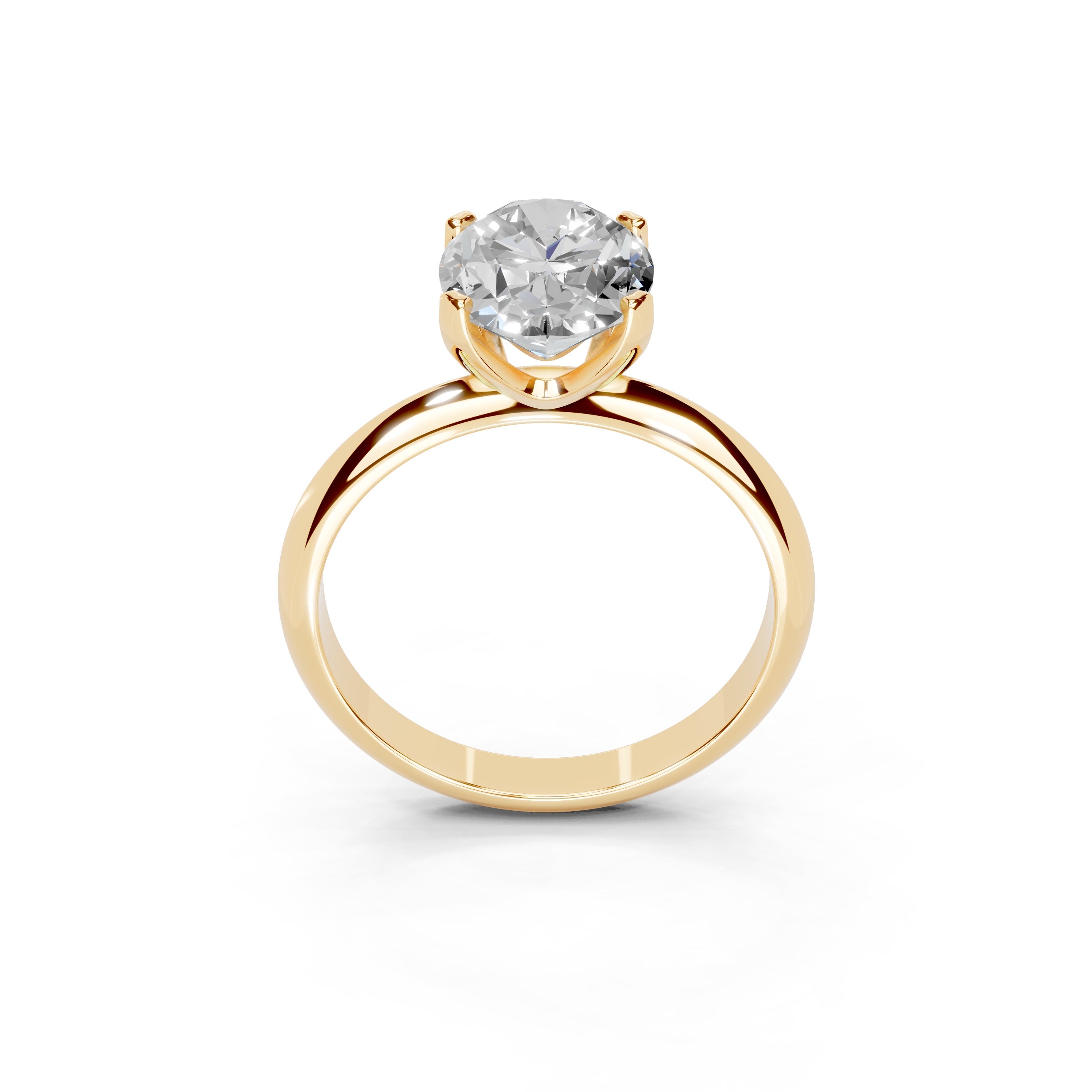 Oval Cut Knife Edge Solitaire Lab Grown Diamond Engagement Ring (1.5-2mm width)