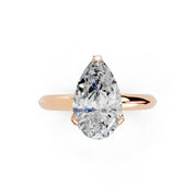 Pear Cut Knife Edge Solitaire Lab Grown Diamond Engagement Ring (1.5-2mm width)