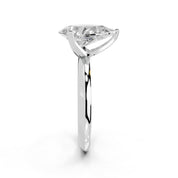 Pear Cut Knife Edge Solitaire Lab Grown Diamond Engagement Ring (1.5-2mm width)