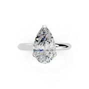 Pear Cut Knife Edge Solitaire Lab Grown Diamond Engagement Ring (1.5-2mm width)