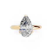 Pear Cut Knife Edge Solitaire Lab Grown Diamond Engagement Ring (1.5-2mm width)