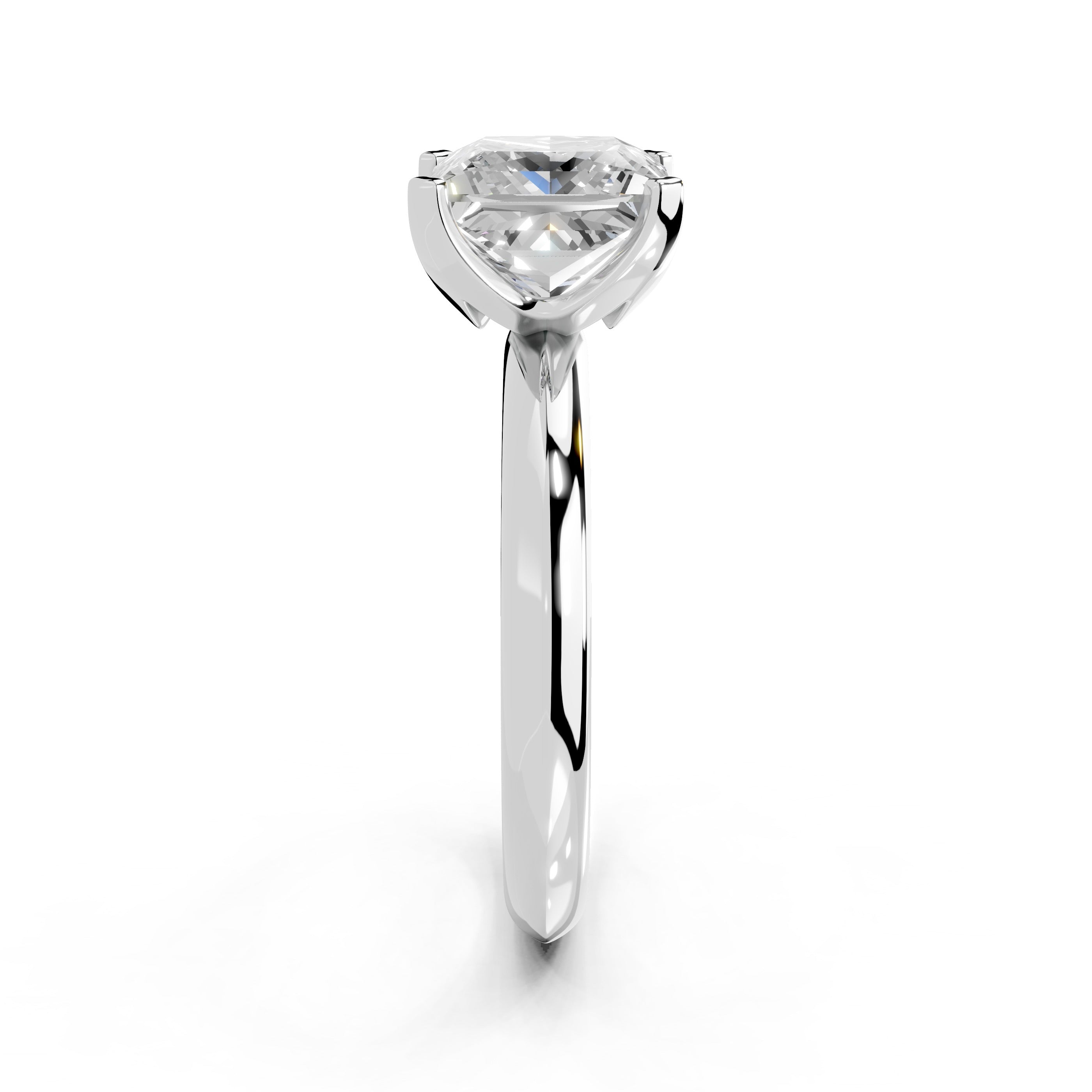 Princess Cut Knife Edge Solitaire Lab Grown Diamond Engagement Ring (1.5-2mm width)