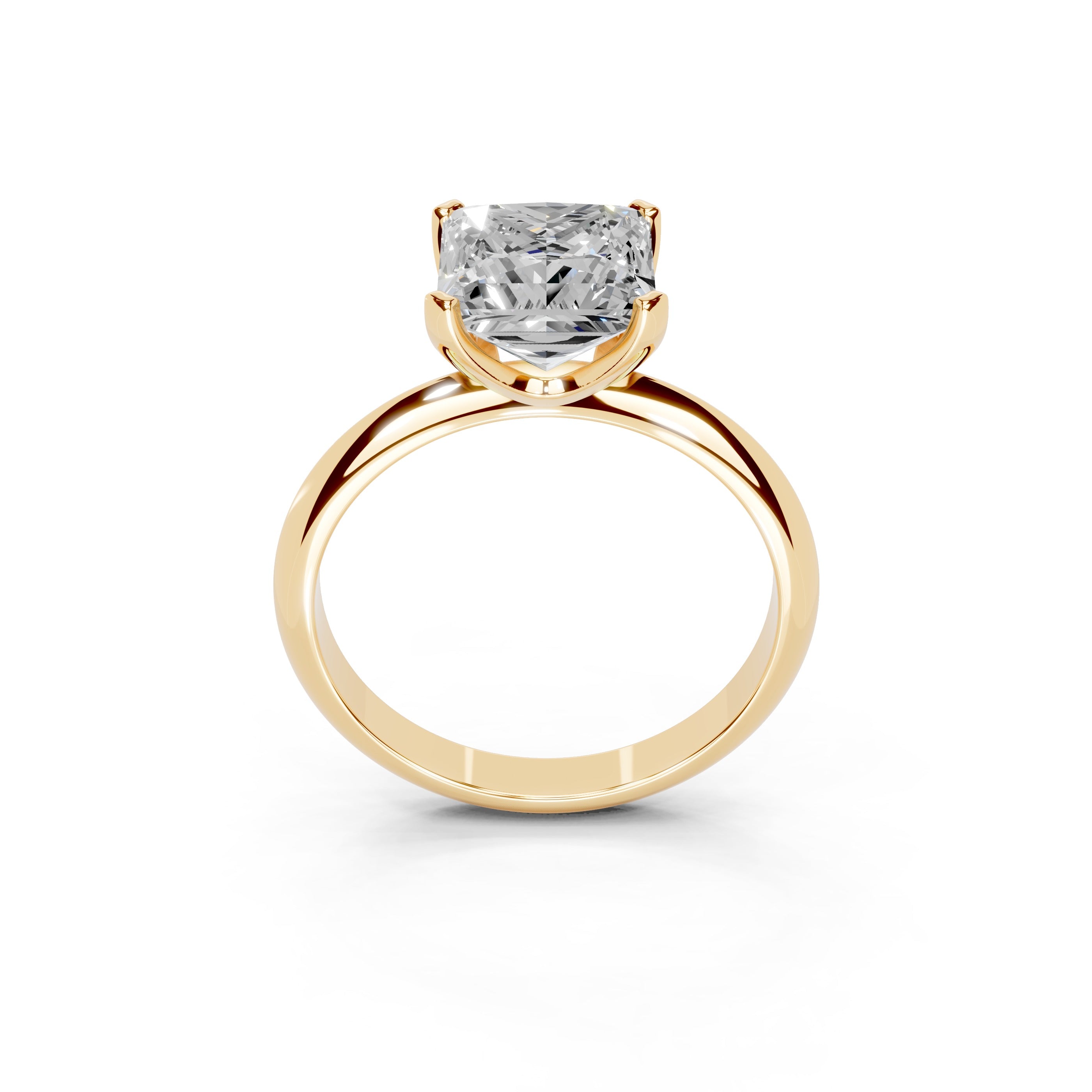 Princess Cut Knife Edge Solitaire Lab Grown Diamond Engagement Ring (1.5-2mm width)