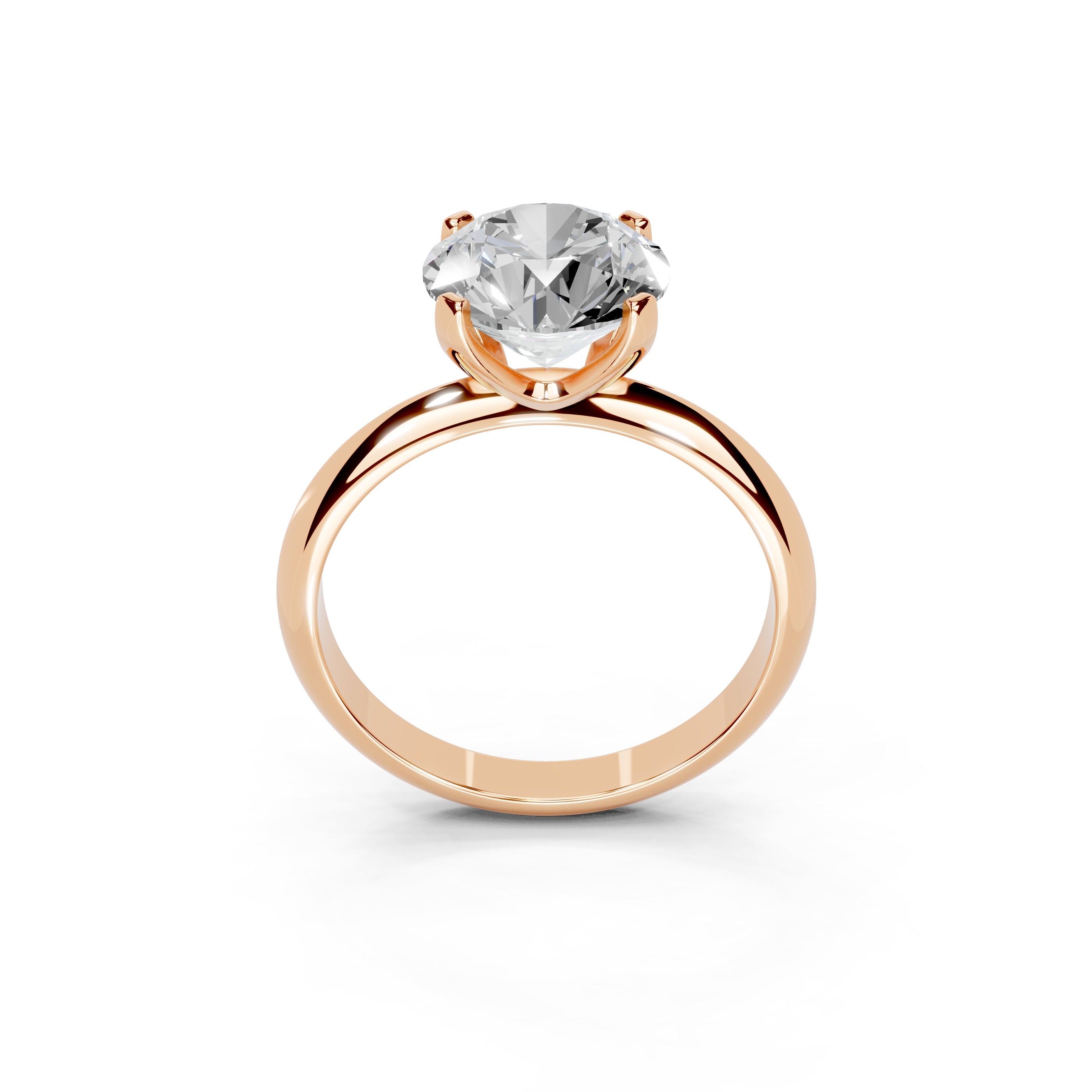 Round Cut Knife Edge Solitaire Lab Grown Diamond Engagement Ring (1.5-2mm width)