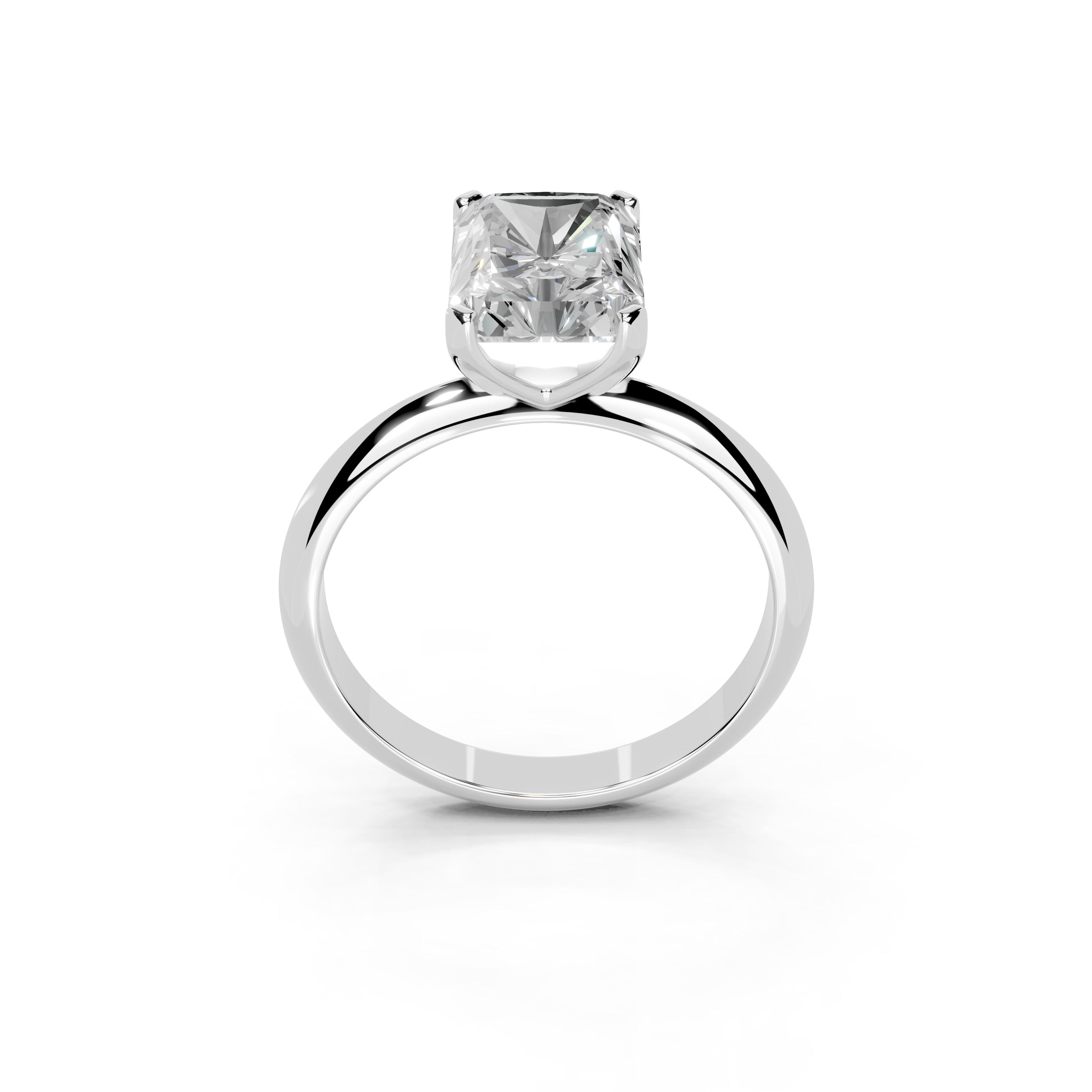 Radiant Cut Knife Edge Solitaire Lab Grown Diamond Engagement Ring (1.5-2mm width)