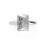 Radiant Cut Knife Edge Solitaire Lab Grown Diamond Engagement Ring (1.5-2mm width)