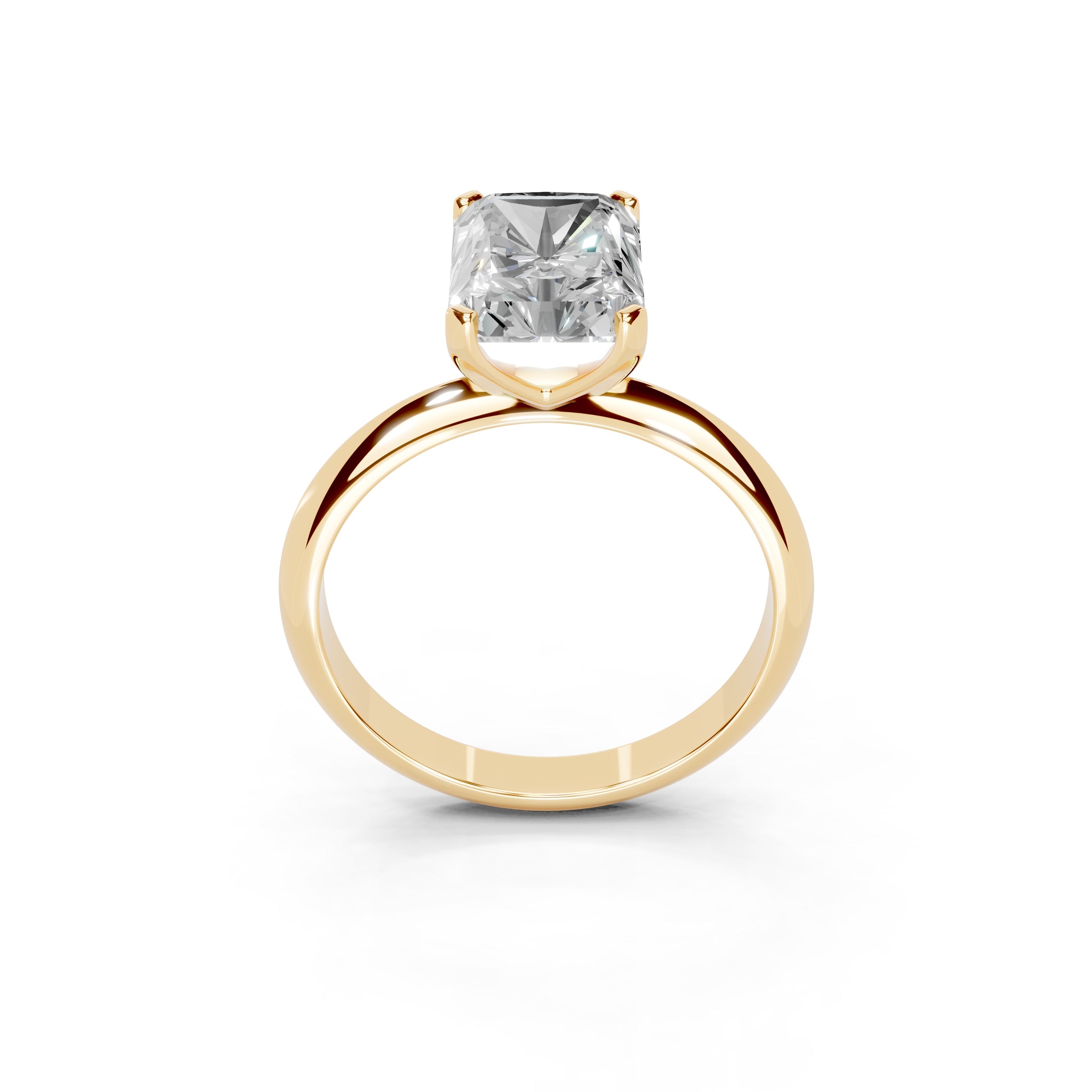 Radiant Cut Knife Edge Solitaire Lab Grown Diamond Engagement Ring (1.5-2mm width)