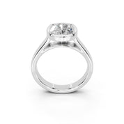 Cushion Cut Bezel Setting Lab Grown Diamond Engagement Ring