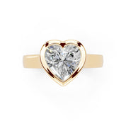 Heart Cut Bezel Setting Lab Grown Diamond Engagement Ring