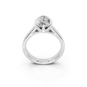 Marquise Cut Bezel Setting Lab Grown Diamond Engagement Ring