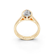 Marquise Cut Bezel Setting Lab Grown Diamond Engagement Ring