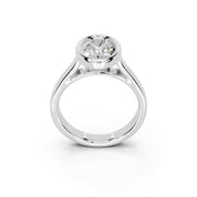 Oval Cut Bezel Setting Lab Grown Diamond Engagement Ring