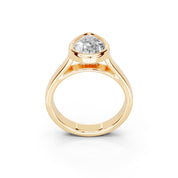 Pear Cut Bezel Setting Lab Grown Diamond Engagement Ring