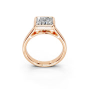 Princess Cut Bezel Setting Lab Grown Diamond Engagement Ring