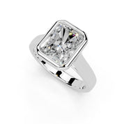 Radiant Cut Bezel Setting Lab Grown Diamond Engagement Ring